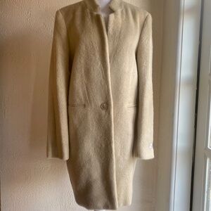 NWT Gianni Feraud pale camel top coat with notched lapel Size 10